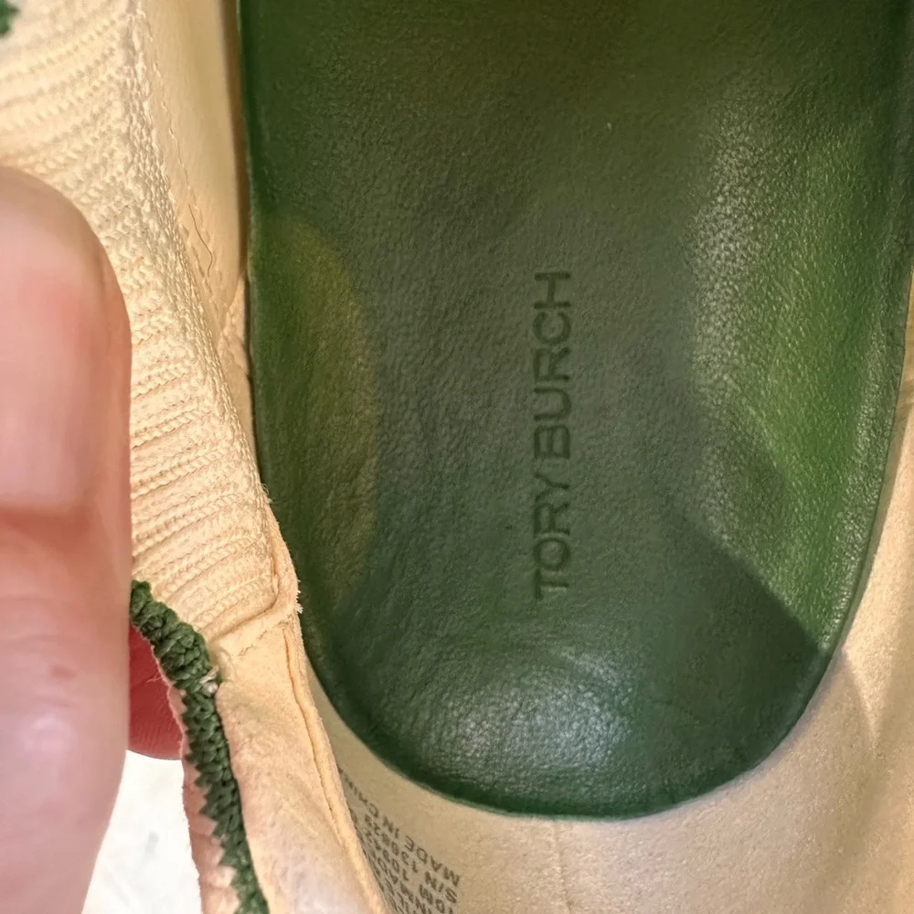 Tory Burch White and Green Athletic Shoes - Picture 8 of 9
